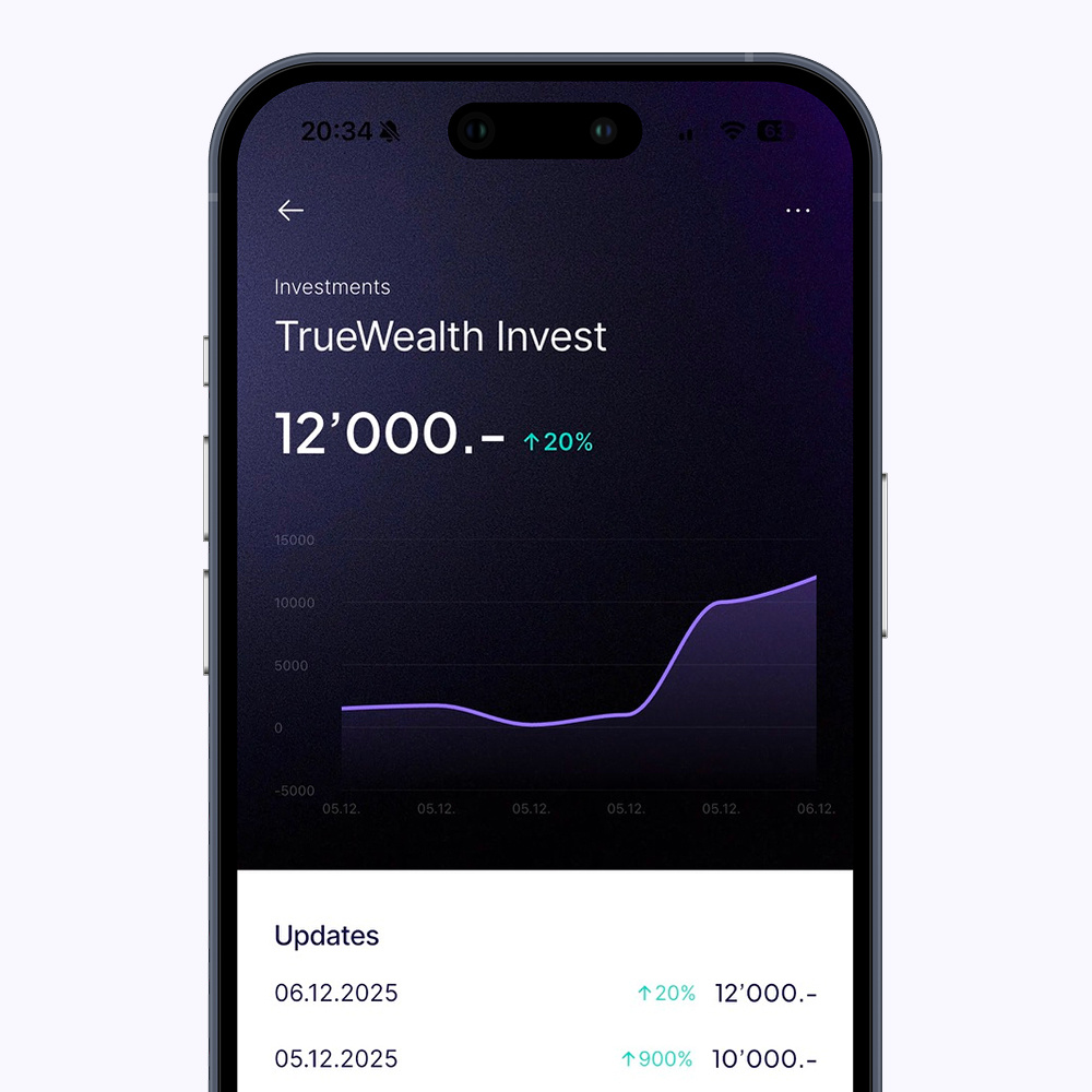 Beam net worth tracker account detail showing a balance trend chart and a list of updates over time.
